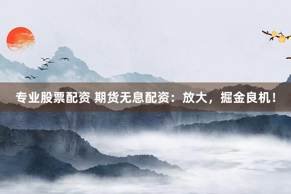 专业股票配资 期货无息配资：放大，掘金良机！