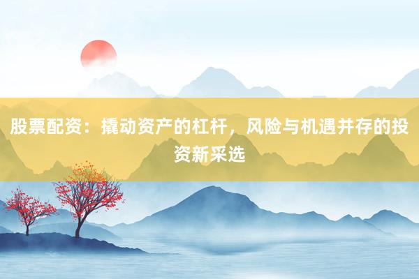 股票配资：撬动资产的杠杆，风险与机遇并存的投资新采选