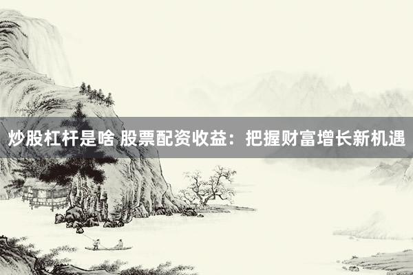 炒股杠杆是啥 股票配资收益：把握财富增长新机遇