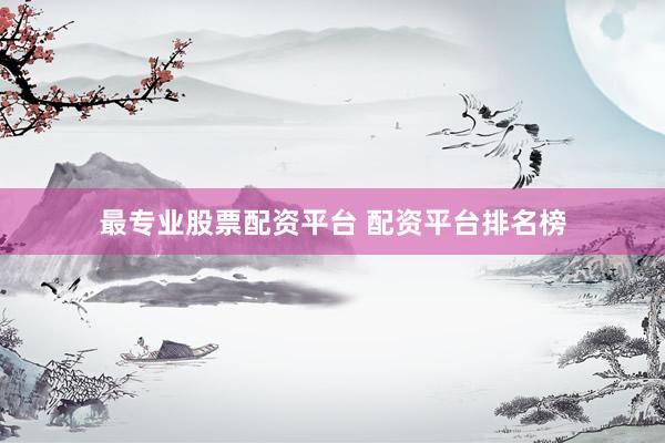 最专业股票配资平台 配资平台排名榜